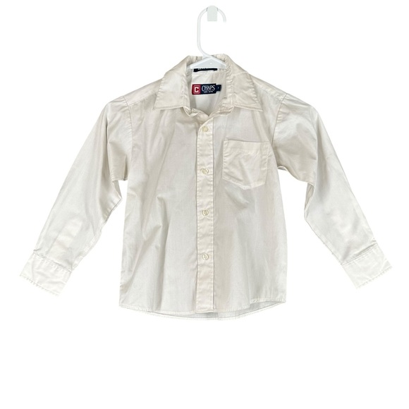 Chaps Other - Chaps Boy’s 7 White Button LS Dress Shirt Cotton Blend Pocket Preppy Classic